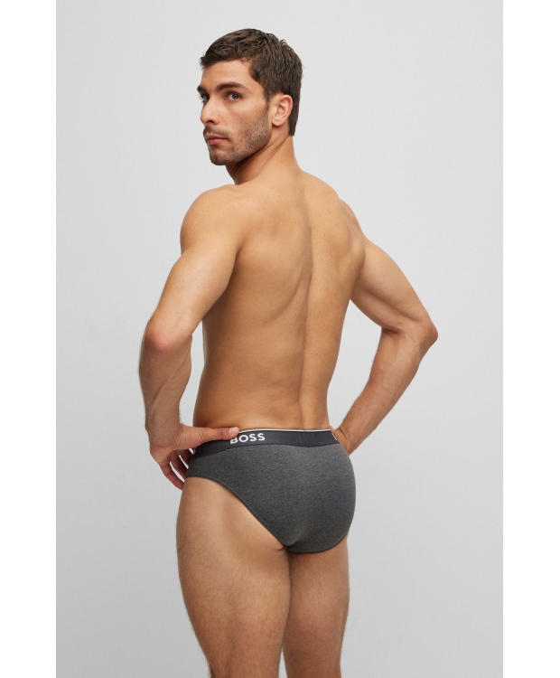 BOSS 3-pak briefs i grå og sort til herre billede 5
