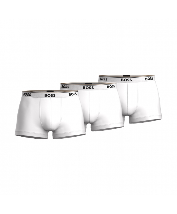 BOSS 3-pak Boksershorts til Herre i Hvid – Bomuld med Stretch og Signaturstribe billede 1