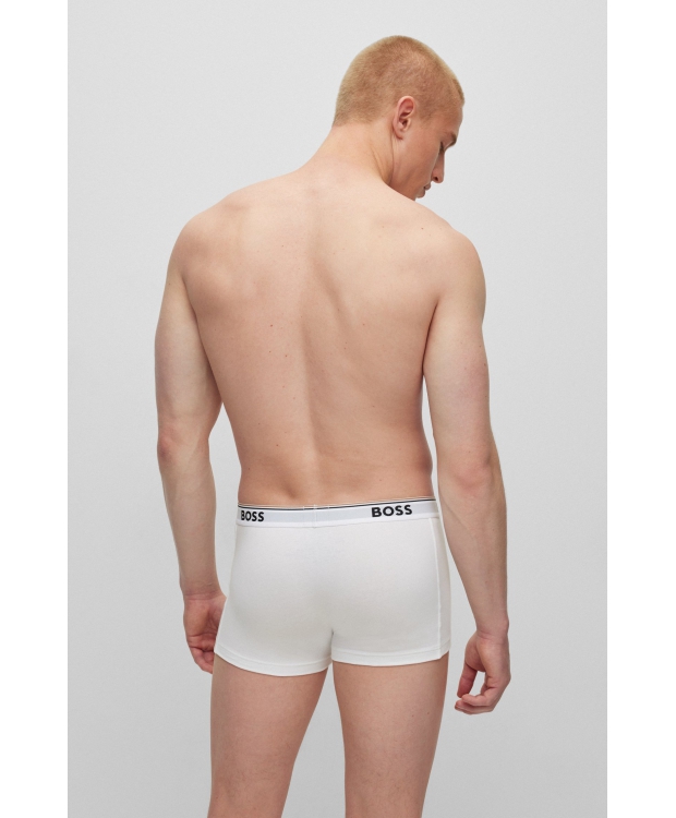 BOSS 3-pak Boksershorts til Herre i Hvid – Bomuld med Stretch og Signaturstribe billede 4