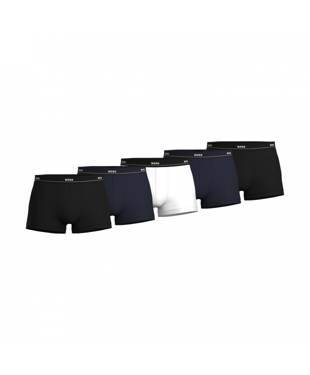 BOSS 5-pak boksershorts i sort, mørkeblå og hvid billede 1