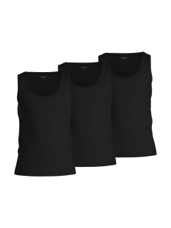 BOSS 3-pak sorte tanktops til herre