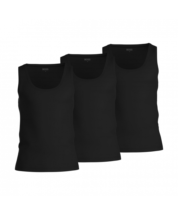 BOSS 3-pak sorte tanktops til herre billede 1