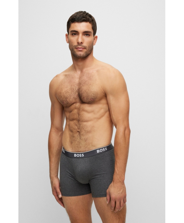 BOSS 3-pak boksershorts i sort og grå til herre billede 4