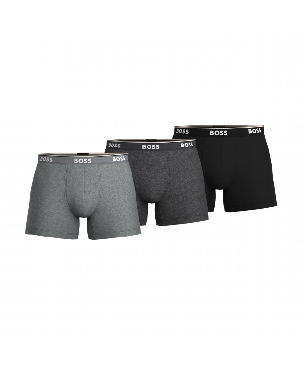 BOSS 3-pak boksershorts i sort og grå til herre billede 1