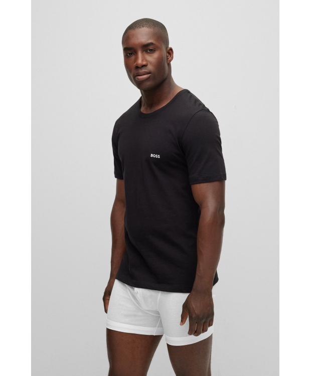 BOSS 3-pak T-shirts i hvid, mørkeblå og sort billede 4