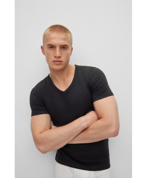 BOSS 2-pak sorte V-hals T-shirts til herre billede 2