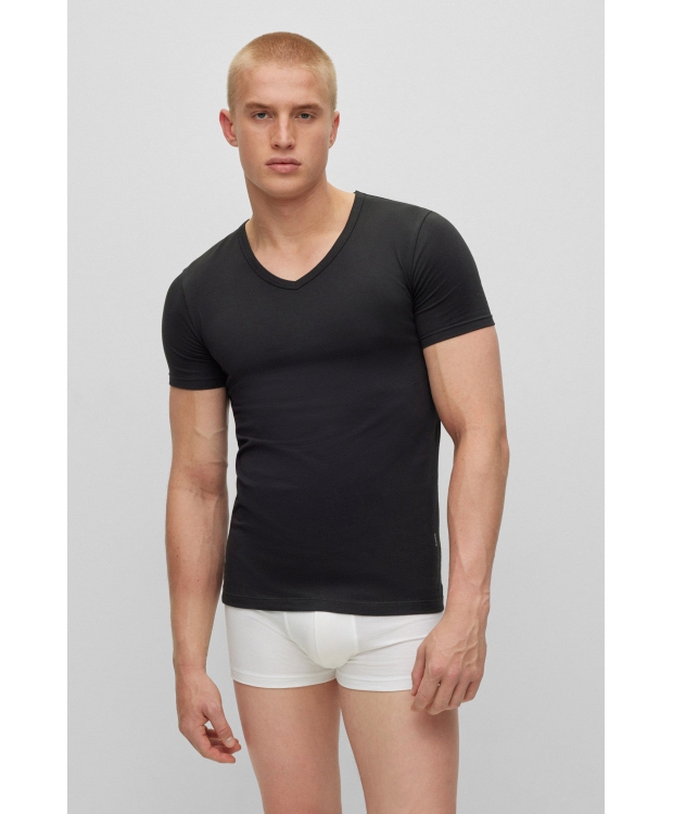 BOSS 2-pak sorte V-hals T-shirts til herre billede 4