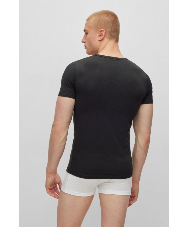BOSS 2-pak sorte V-hals T-shirts til herre billede 5