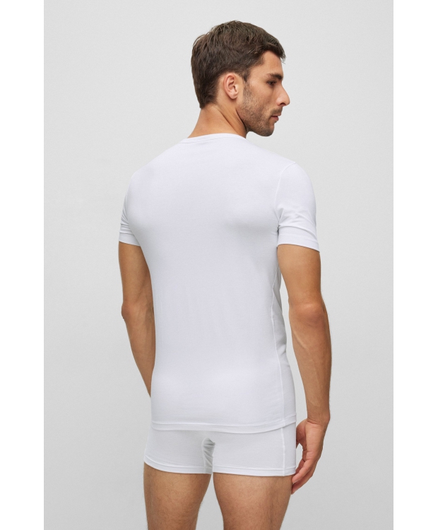 BOSS 2-pak hvide V-hals T-shirts til herre billede 5