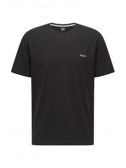 BOSS sort T-shirt med kontrastlogo til herre