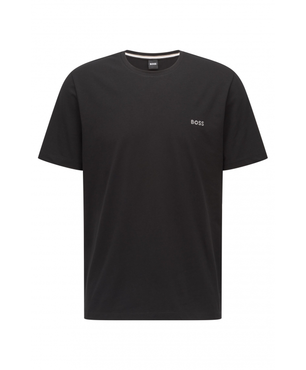 BOSS sort T-shirt med kontrastlogo til herre billede 1