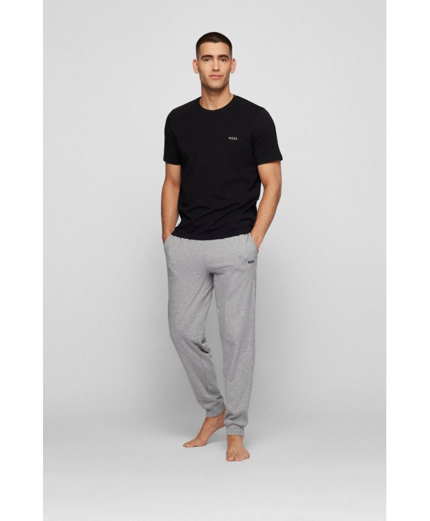 BOSS sort T-shirt med kontrastlogo til herre billede 2