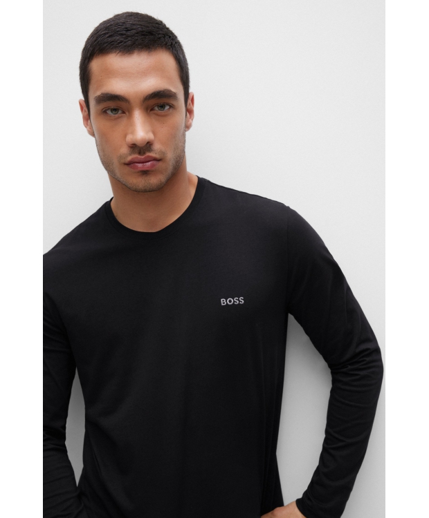BOSS sort langærmet T-shirt til herre – outlet billede 3