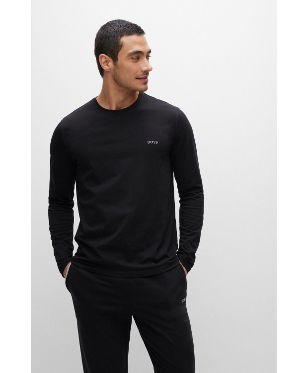 BOSS sort langærmet T-shirt til herre – outlet billede 4