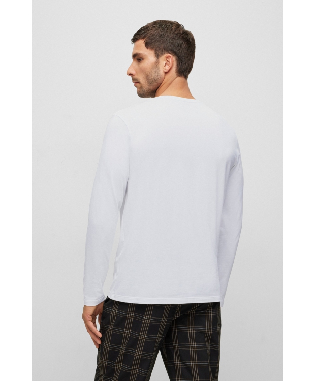 BOSS hvid langærmet T-shirt til herre – outlet billede 5