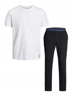 Jack & Jones hvidt pyjamas- og loungesæt til herre