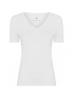 JBS of Denmark slim fit bambus V-hals T-shirt i hvid – OUTLET