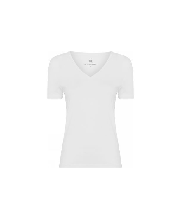 JBS of Denmark slim fit bambus V-hals T-shirt i hvid – OUTLET billede 1