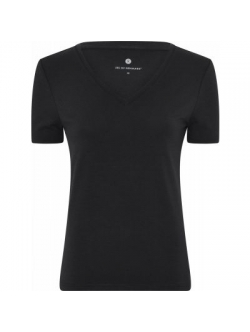 JBS of Denmark bambus V-hals T-shirt i sort til kvinder