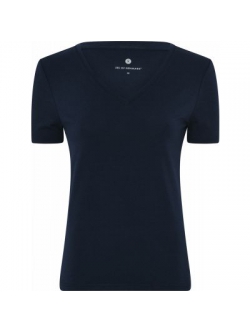 JBS of Denmark bambus V-hals T-shirt i navy til kvinder