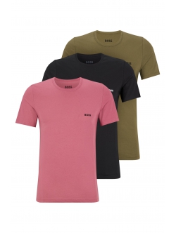 BOSS 3-pak T-shirts i økologisk bomuld – multifarvet – herre – OUTLET