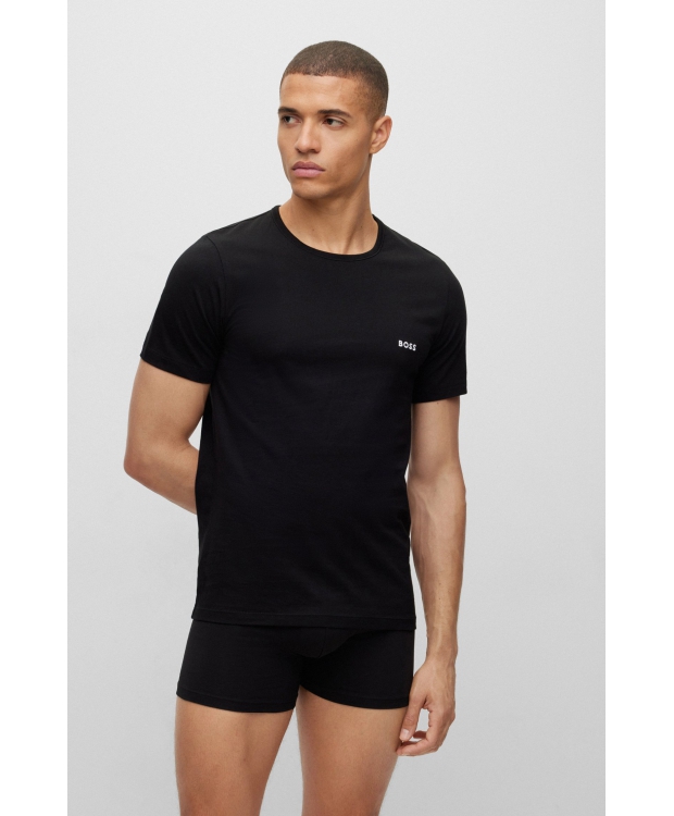 BOSS 3-pak T-shirts i økologisk bomuld – multifarvet – herre – OUTLET billede 2