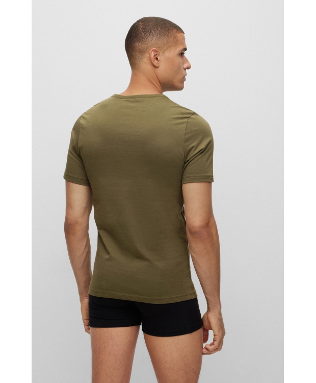 BOSS 3-pak T-shirts i økologisk bomuld – multifarvet – herre – OUTLET billede 5