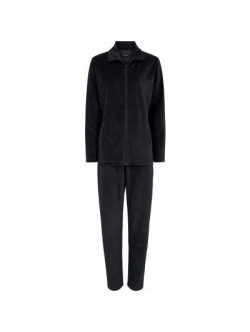 Decoy velour pyjamassæt i sort til kvinder