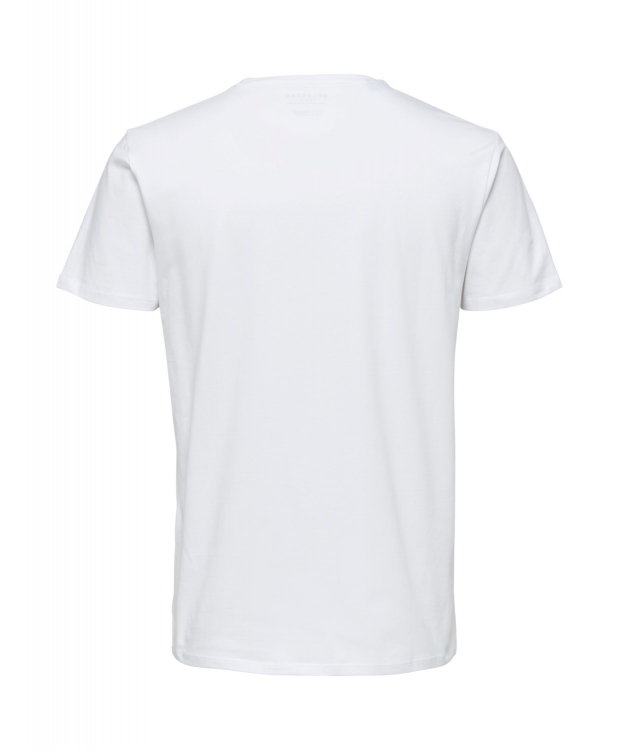 Selected T-shirt i økologisk bomuldsblanding – hvid – herre – Outlet billede 2