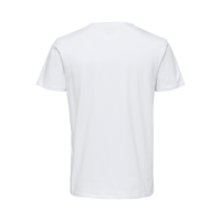 Selected T-shirt i økologisk bomuldsblanding – hvid – herre – Outlet
