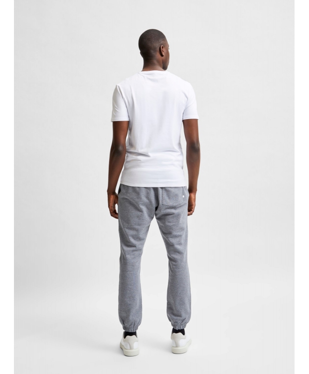 Selected T-shirt i økologisk bomuldsblanding – hvid – herre – Outlet billede 3
