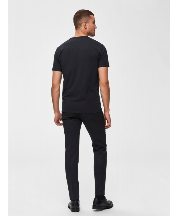 Selected T-shirt i økologisk bomuldsblanding – sort – herre billede 3