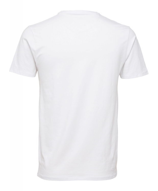 Selected T-shirt med V-hals i økologisk bomuldsblanding – hvid – herre billede 2