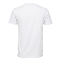 Selected T-shirt med V-hals i økologisk bomuldsblanding – hvid – herre