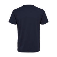 Selected T-shirt med V-hals i økologisk bomuldsblanding – navy – herre – OUTLET
