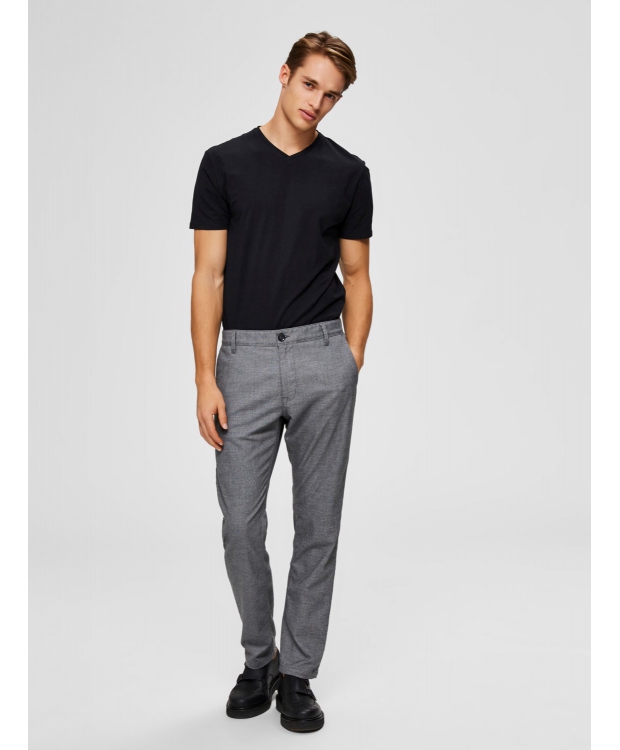 Selected t-shirt med v-hals i sort til herre billede 6