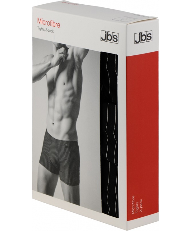 JBS 3-pak microfiber boxershorts i sort med striber – herre billede 2