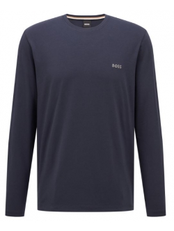 BOSS langærmet T-shirt i navy til herre – OUTLET