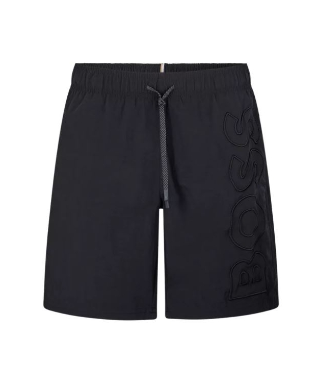 BOSS badeshorts i sort med logo til herre billede 1