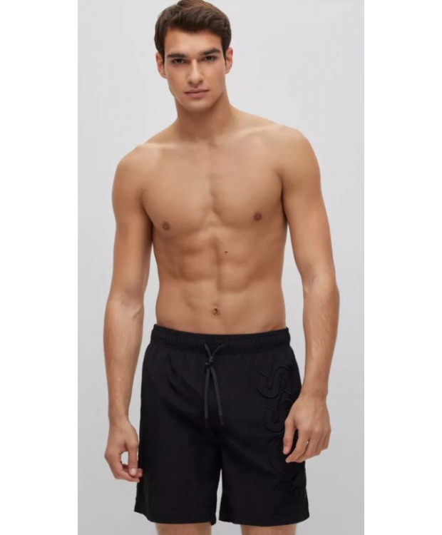 BOSS badeshorts i sort med logo til herre billede 2