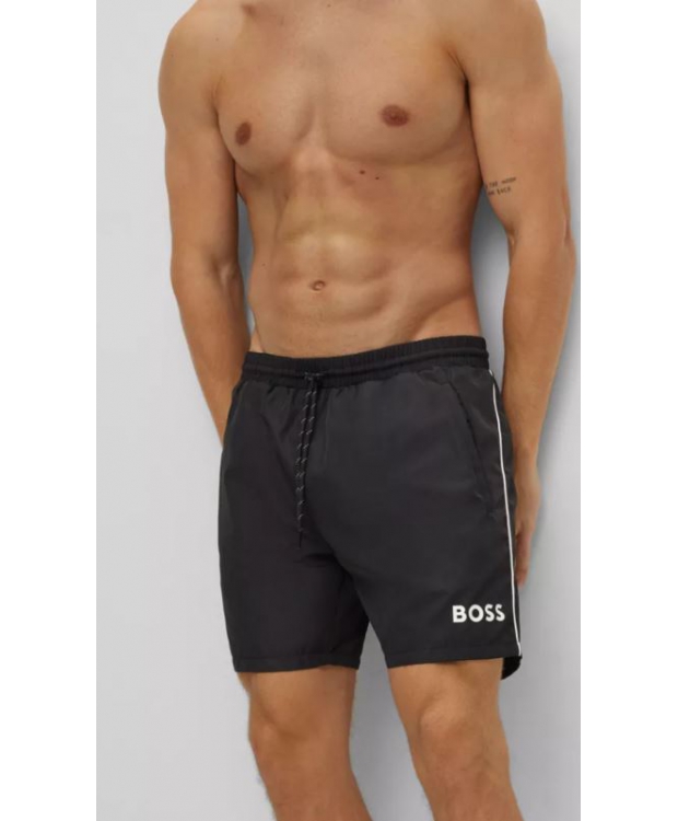 BOSS hurtigtørrende badeshorts i sort til herre – OUTLET billede 4