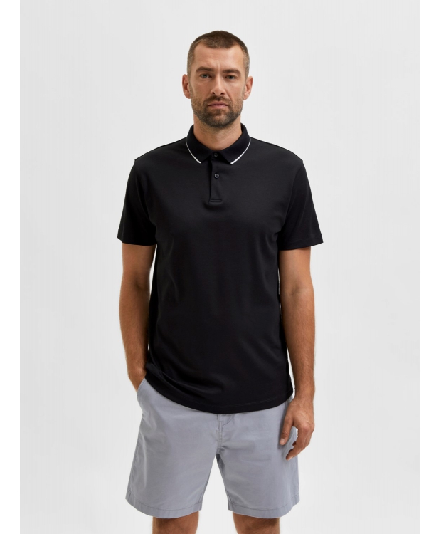 Selected kortærmet COOLMAX polo i sort til herre – OUTLET billede 5
