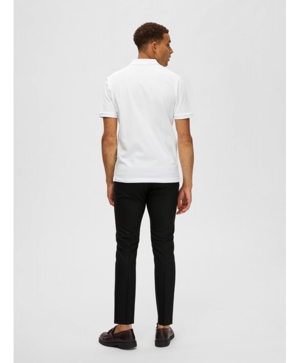 Selected klassisk polo i økologisk bomuld – hvid – herre – OUTLET billede 2