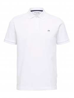 Selected klassisk polo i økologisk bomuld – hvid – herre – OUTLET