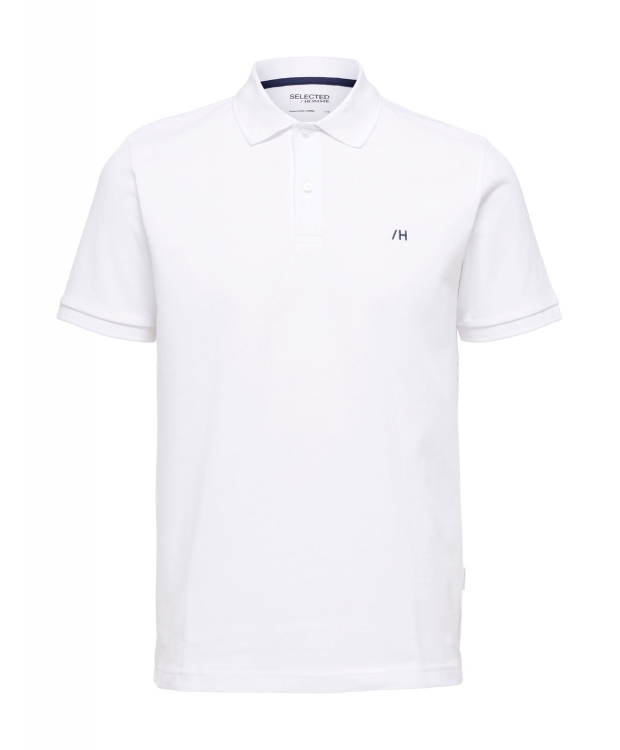 Selected klassisk polo i økologisk bomuld – hvid – herre – OUTLET billede 1