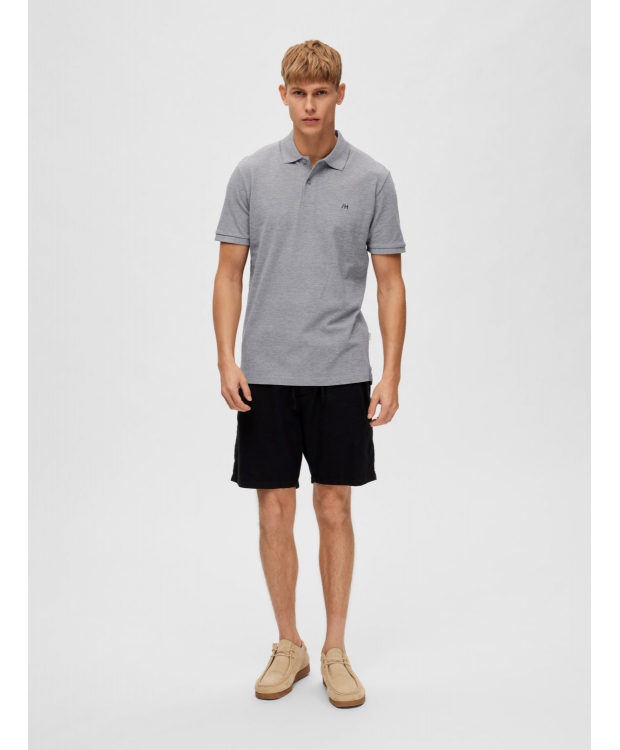 Selected klassisk polo i økologisk bomuld – gråmeleret – herre – OUTLET billede 6