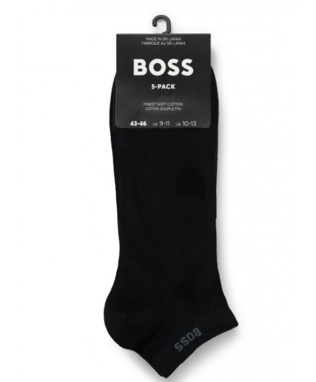 BOSS 5-pak ankelstrømper i sort med logo til herre billede 3