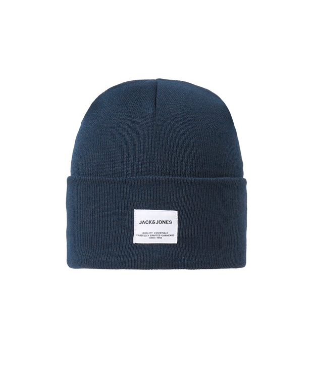 Jack & Jones navy strikhue med opsmøget kant til herre billede 1
