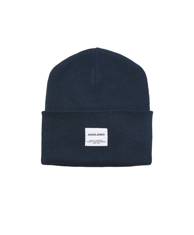 Jack & Jones navy strikhue med opsmøget kant til herre billede 3