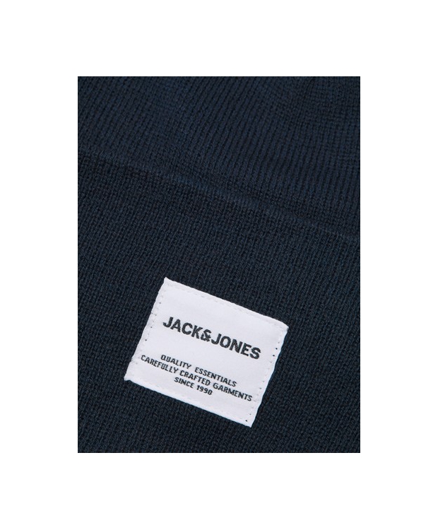 Jack & Jones navy strikhue med opsmøget kant til herre billede 5